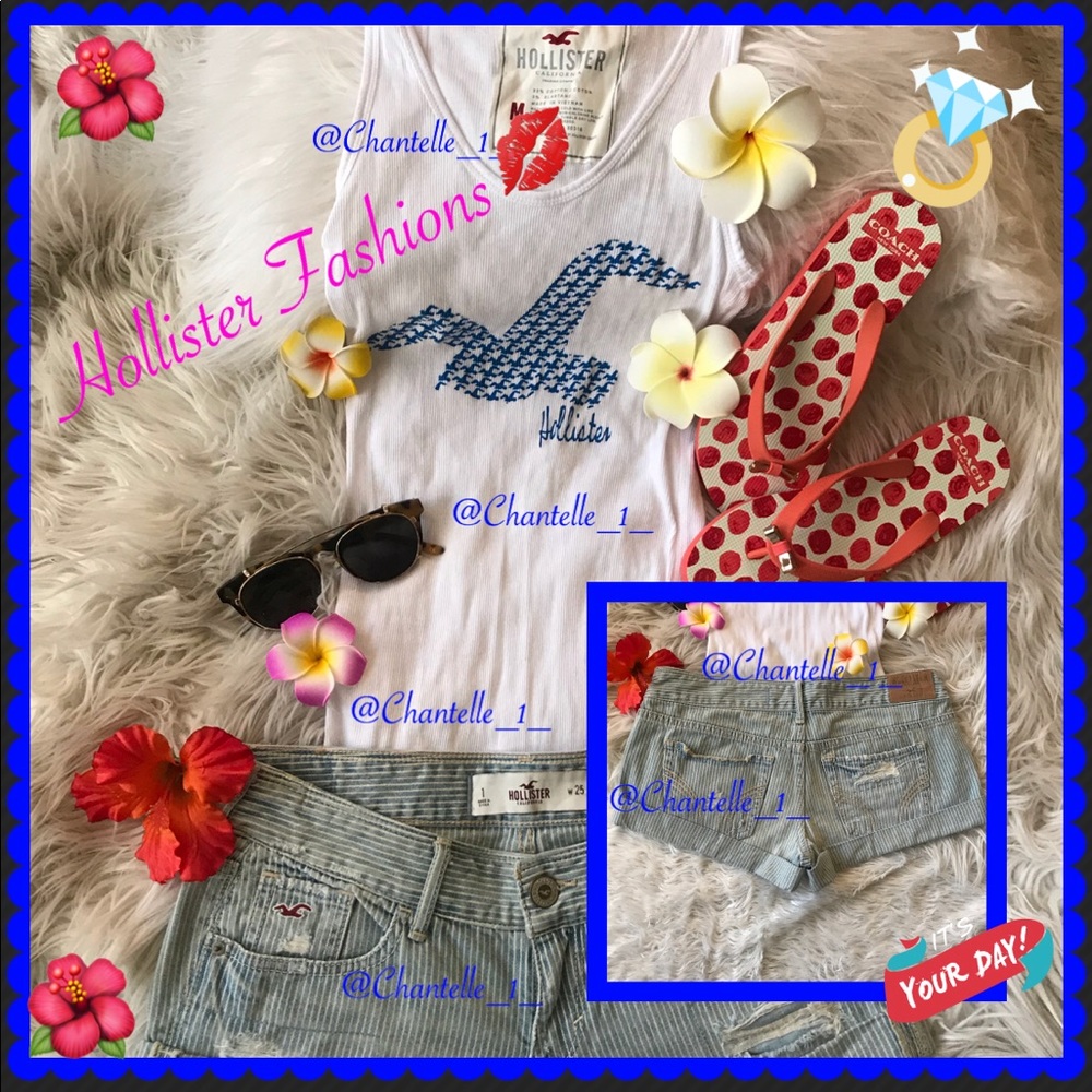 Y2K Hollister denim stripped shorts stone wash 💙